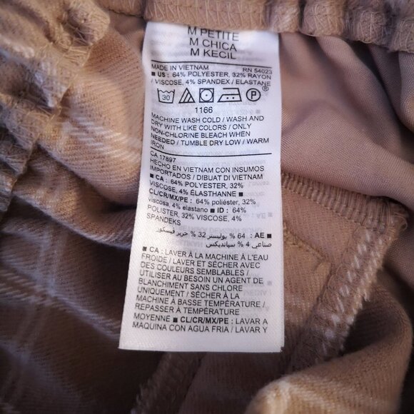 2/$30.00 - Old Navy Petite Ladies Tan & Beige Tie & Elastic Waist Lounge Pants - Picture 7 of 11